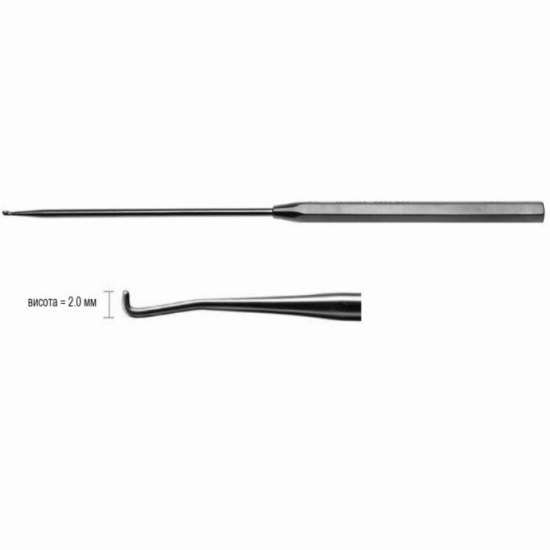 Зонд гачкоподібний, робоча довжина 100 mm (мм), висота 2 mm (мм). Richard Wolf GmbH